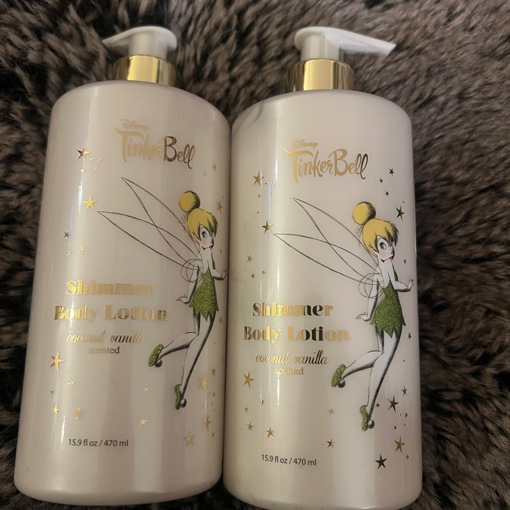2X Disney Tinkerbell Shimmering Body Lotion Coconut & Vanilla 15.9 oz each